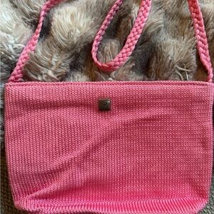 Lina Pink Knit Women's Shoulder Bag